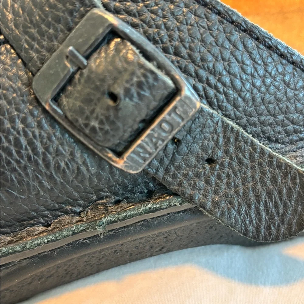 Naot Black Leather Slip-On Clogs